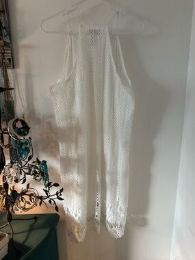 White halter style dress